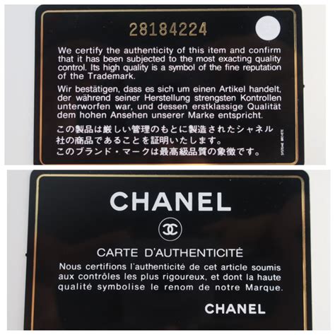 carta chanel|ver tarjeta de autenticidad Chanel.